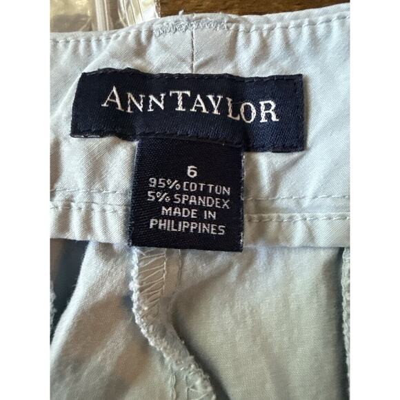 Ann Taylor Light Blue Stretch Cotton Cropped Pants | Size 6 - Picture 8 of 8